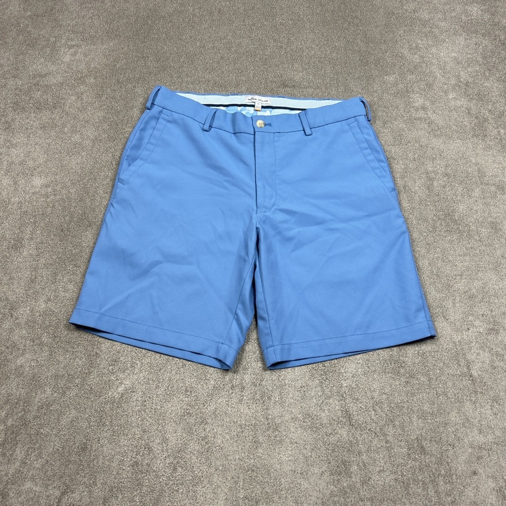 Peter Millar Salem Performance Shorts Mens 32 8.5" Blue Golf Activewear Stretch